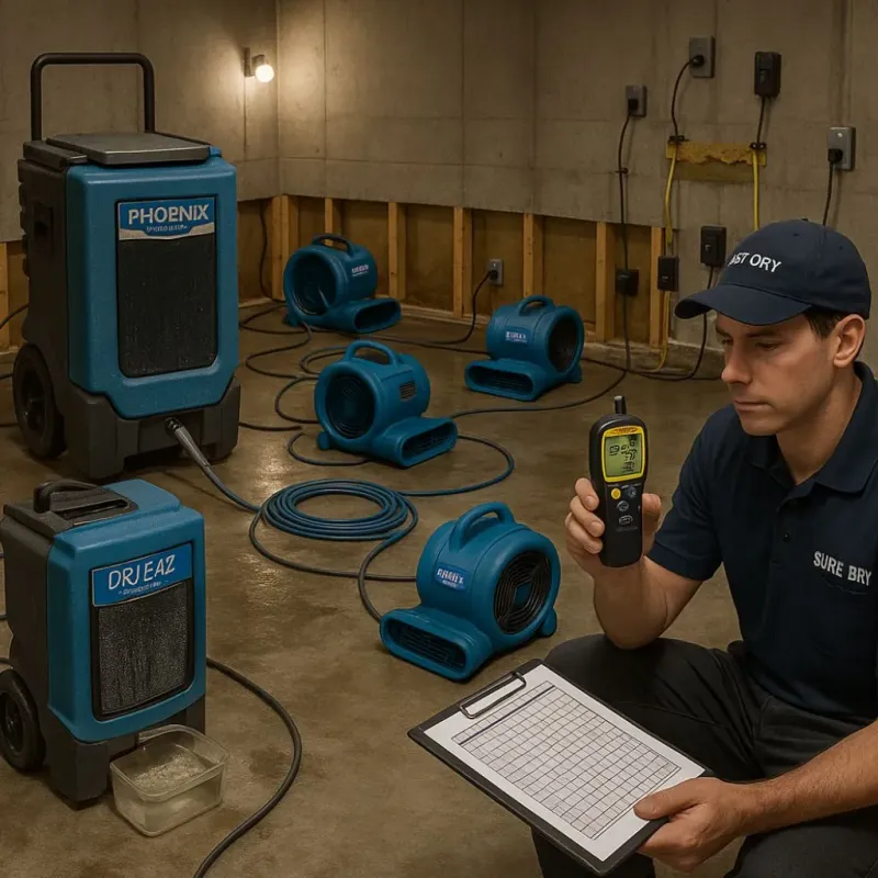 Structural Drying and Dehumidification process in Pannill Fork, VA